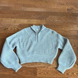 Like new Garage P/S grey quarter zip long sleeves ribbed sweater